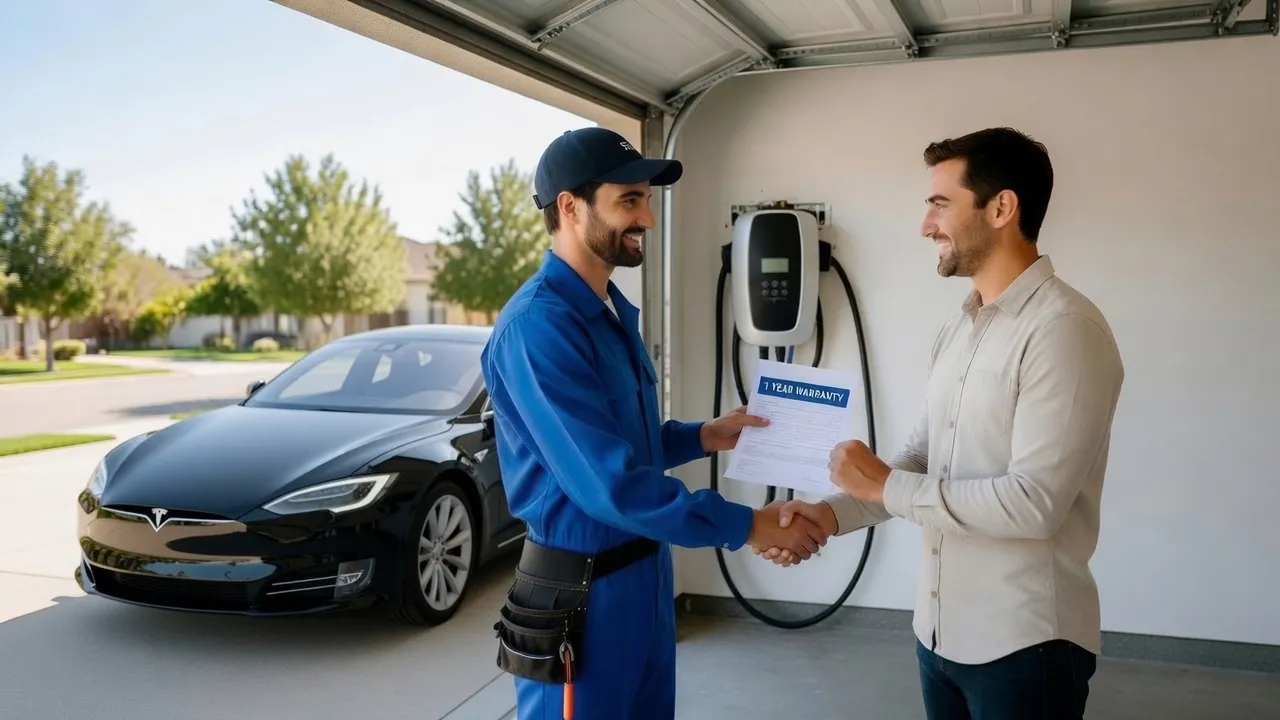 EV charger installation backed by warranty
