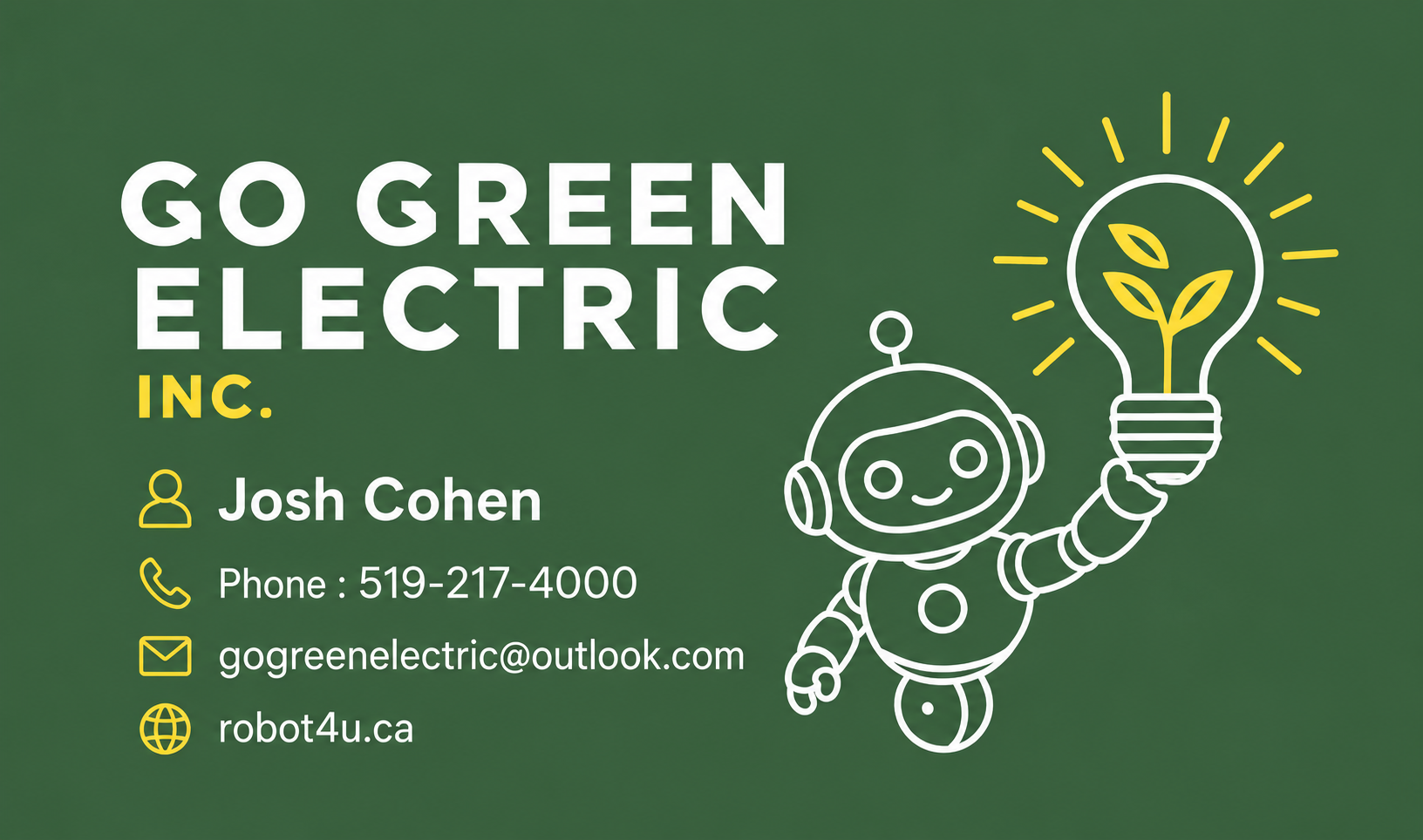 Go Green Electric business card design