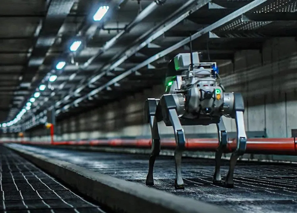 DEEP Robotics robot in a utility tunnel
